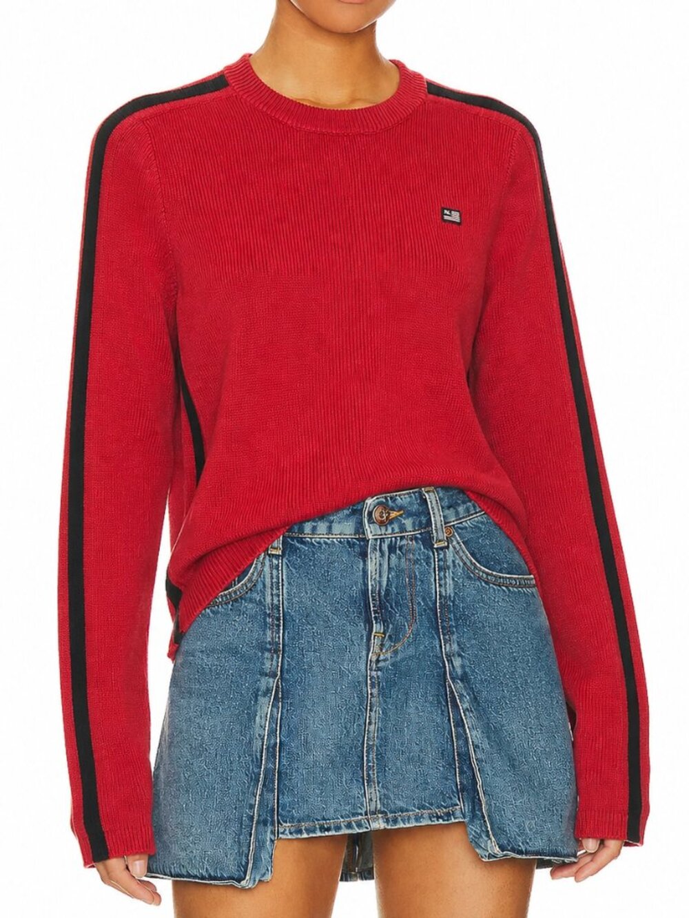 Vintage Y2K Polo by Ralph Lauren Red Knit Sweater RL Flag Size M
